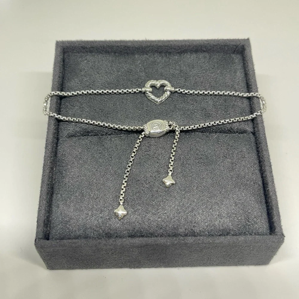 David Yurman Heart Station Bracelet with Diamonds - Picture 8 of 8